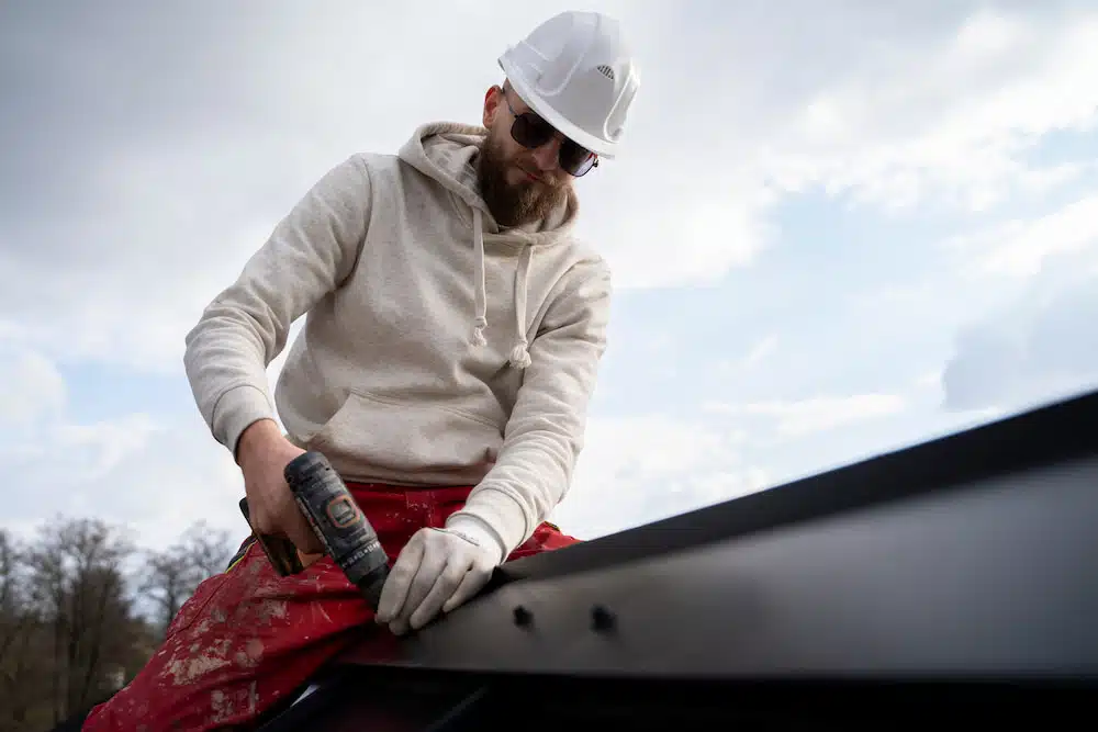 roofing doing repairs on the roof