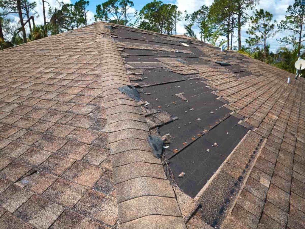 damaged house roof
