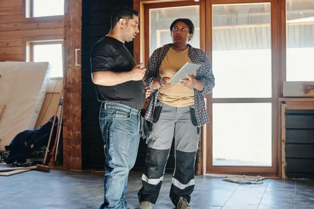 Two People Checking on a Construction Project